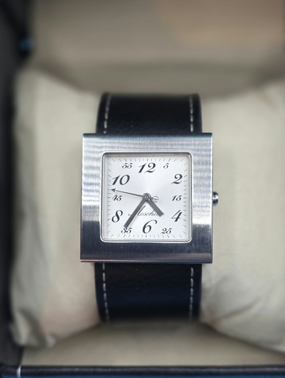 Moschino - Square Silver-Tone Watch – 30.5mm – Box Included